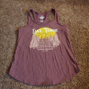 Family fun "lake Tahoe" maroon racerback tank